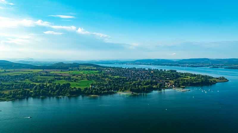 Höri peninsula on Lake Constance from above